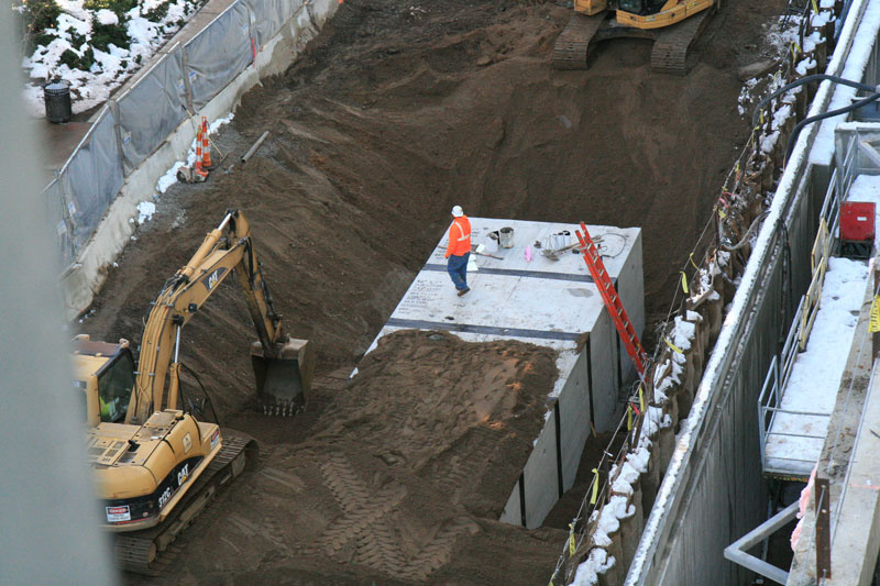 New stormwater retention basins installed underneath Monroe Mall and the interior courtyard reduce site runoff by 86 percent.