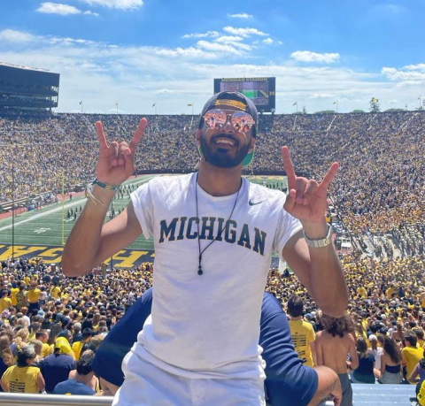 Student at Michigan Stadium