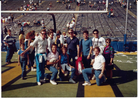 The U-M friends celebrating at the Big House, 1987.