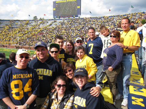 The U-M friends celebrating at the Big House, 1987.