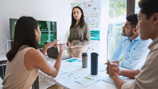 lady in a meeting