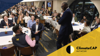 Students gather to listen to Lt. Governor of Michigan Garlin Gilchrist