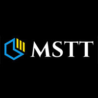 "MSTT" with blue and yellow geometrical shape logo 