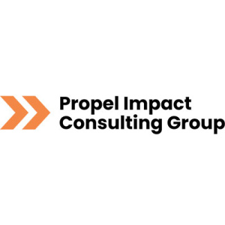 "Propel impact consulting group" with arrow logo next to it