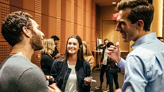 students at a speaker event