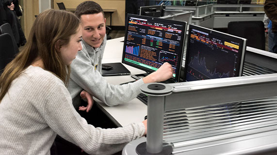 Students in Tozzi Center working